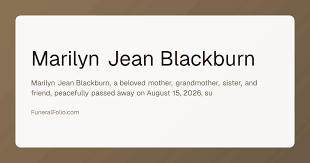 In Loving Memory of Marilyn Jean Blackburn