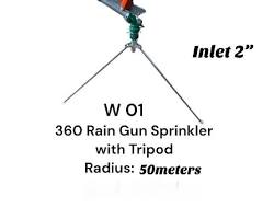 Image of 360 rain gun sprinkler with a tripod