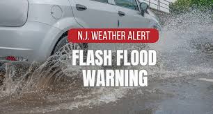 Heavy rain and thunderstorms causing flash flooding in New Jersey