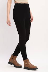 Modern Black Super Stretchable Winter Leggings- for