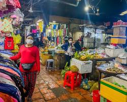 Image of vibrant local market in rural Cambodia