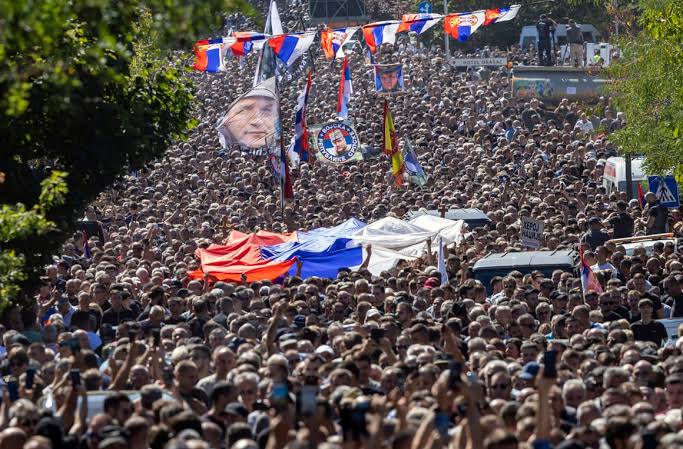 EU leaders condemn 'shocking' funeral for war criminal Ratko Mladic in Belgrade; Serbia's EU membership bid faces fresh doubts