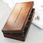 Leather cufflink box