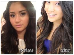 The before &amp; after below can be clicked to watch the related video on YouTube . before and after with wavy brown colored real hair extension clip on - before-and-after-with-wavy-brown-colored-real-hair-extension-clip-on