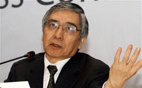 Japanese Prime Minister Shinzo Abe has nominated finance veteran Haruhiko Kuroda for the top job, in a move likely to usher in an era of &quot;uber-easing&quot; at ... - kuroda_2495140b