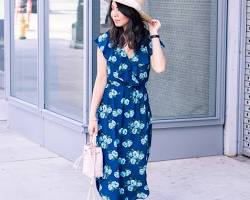 Image of Casual Chic outfit with midi dress, sandals, and straw hat