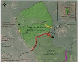 Image of Map of Bhagwan Mahaveer Sanctuary and Mollem National Park