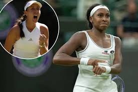 Coco Gauff celebrating her Wimbledon victory