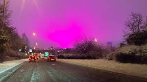 Storm Goretti: Mysterious pink skies during snow storm | ITV News