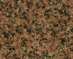 Image of Tianshan Red Granite used in a kitchen countertop centered