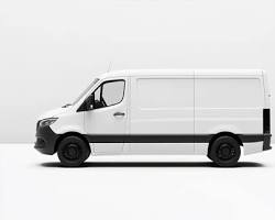 Image de white van plain no logo street paris high quality royalty free