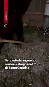 Pedras de granizo do tamanho de ovos são recolhidas após temporal em SC