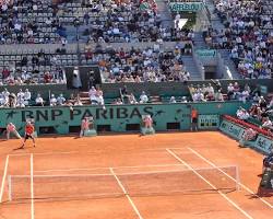 Image of tennis court with clay flooring