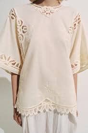 BLUSA BORDADOS CON LINO ZW COLLECTION