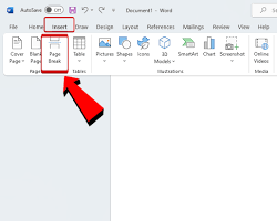 Image of Insert tab in Word