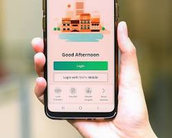 Image of digital bank customer using a mobile app