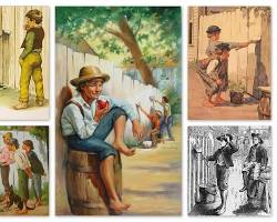 Tom Sawyer painting fenceの画像