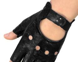 Изображение: Женские кожаные перчатки без пальцев