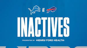 INACTIVES: Lions vs. Bills