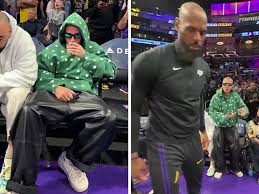 Justin Bieber Daps Up LeBron, Sips Drink Courtside At Lakers Game
