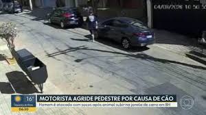 Vídeo: Motorista agride pedestre por causa de cão em BH | Bom Dia Minas