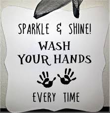 Sparkle &amp; Shine, Wash Your Hands Every Time, Bathroom Sign, Powder ... via Relatably.com