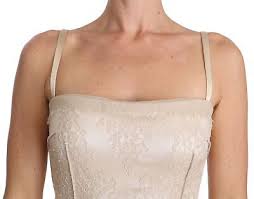 Dolce&Gabbana Women Beige Dress Viscose Spaghetti Strap Party Bodycon Sz IT 42 S | eBay