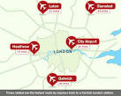 Airports in london map