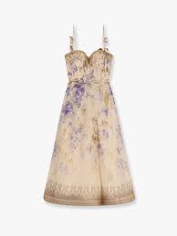 Zimmermann Zimmermann Women Dawning Linen And Silk Dress With Multicolor Print | luosophy | REVERSIBLE