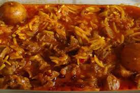 نتیجه تصویری برای خورش قیمه خلال و زرشک