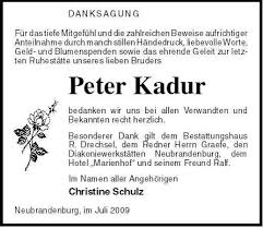 Peter Kadur-bedanken wir uns b | Nordkurier Anzeigen