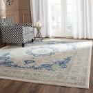 Ivory and blue area rugs