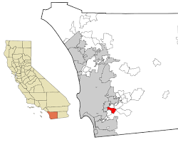 Image of map showing San Diego County with Spring Valley highlighted