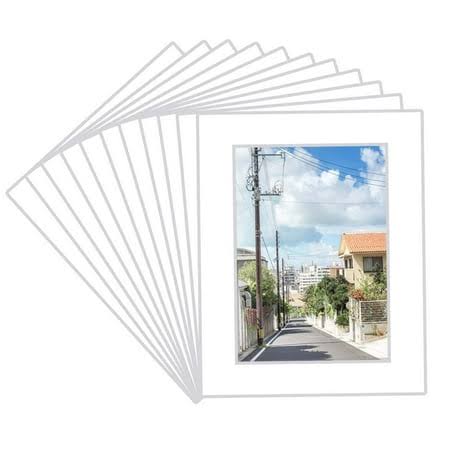 20 Pack 11x14 White Picture Mats Frame Mattes for 8 x10 Pictures Display Photo Frame Mat Core Bevel Cut Mat Board Show Kit for Photos