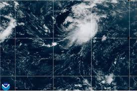 Satellite image of Tropical Storm Cristobal in the Atlantic Ocean