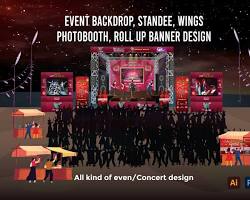 Image of cultural event with a branded backdrop