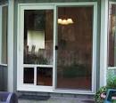 Patio door with pet door