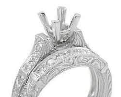 Image of 3 carat diamond vintage setting ring