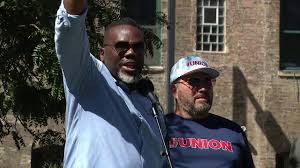 Johnson criticizes Trump during Labor Day protest: 'No troops in Chicago!'