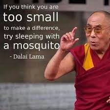 If you think you are too small to make a difference, try sleeping ... via Relatably.com
