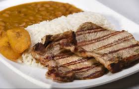 Resultado de imagen para arroz con menestra y chuleta asado