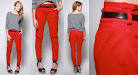 Red Trousers Jeans for Women - Jabong