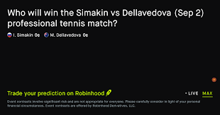 September 2, 2026: Simakin vs Dellavedova Tennis Prediction Market