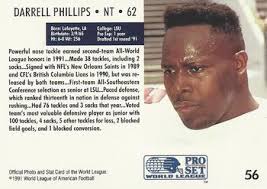 1991 Pro Set WLAF #56 Darrell Phillips Back - 14197-56Bk