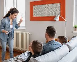 Image of Family playing charades