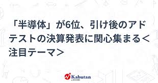 アドバンテスト急落！半導体市場に暗雲？決算発表後の株価大暴落の真相