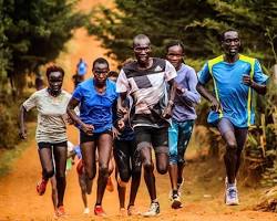 Group of People Running Hills