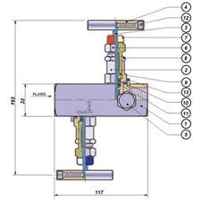 Manifold Standard Pattern 2 Valves 1 Way Remote Mount H + ...