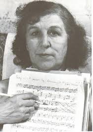 Rosemary Brown showing music &quot;dictated&quot; to her by Chopin. - rosemary-brown