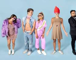 People dressed up in funny and creative costumes for Halloween